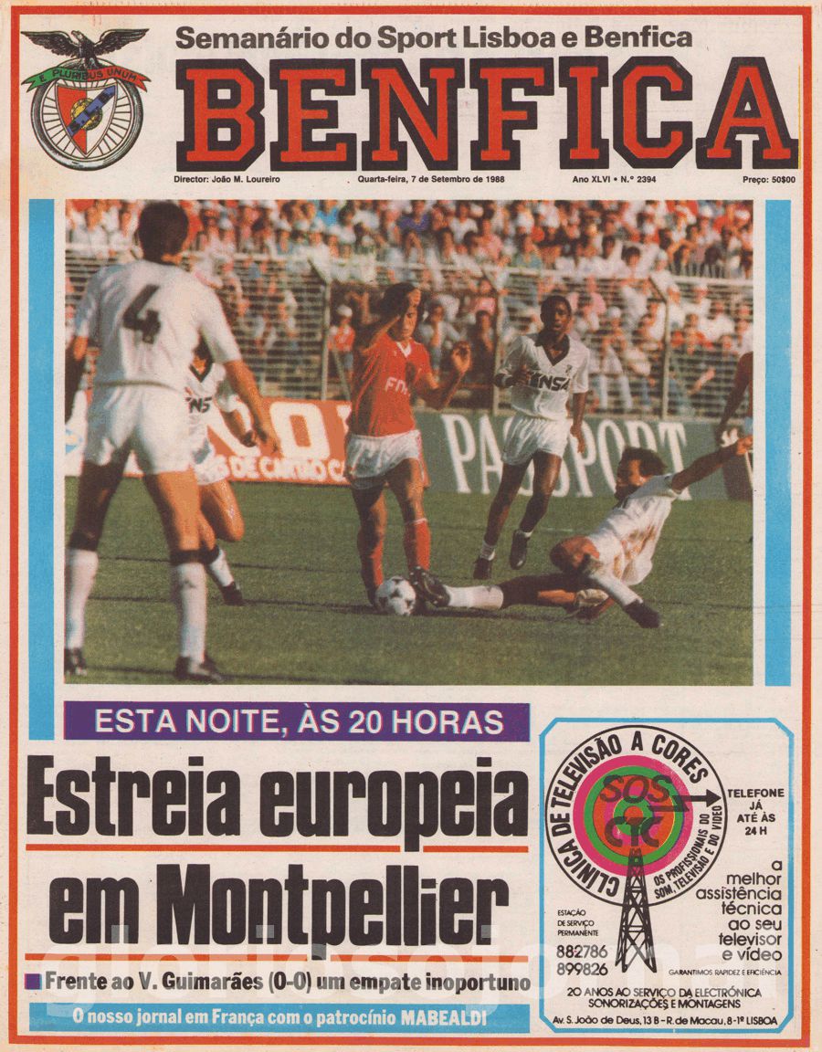 jornal o benfica 2394 1988-09-07